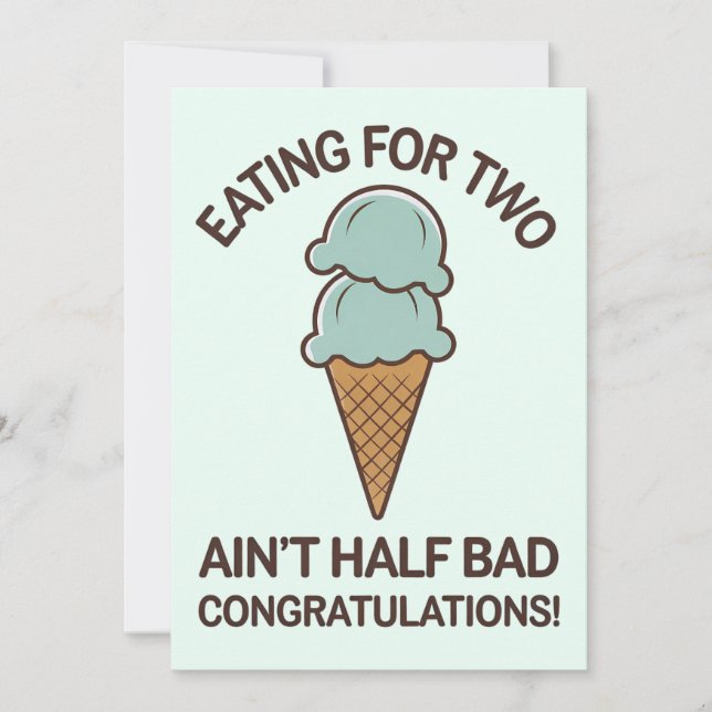 Invitación Comer para dos no es nada divertido Helado gracios (Anverso)