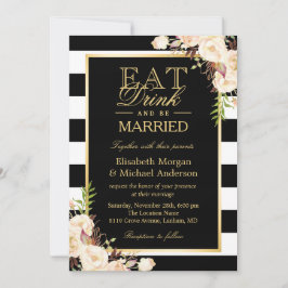 Invitación Comer una bebida y casarse | Boda de Floral de Mar