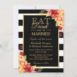 Invitación Cómese una bebida y cásese con la boda otoño otoño