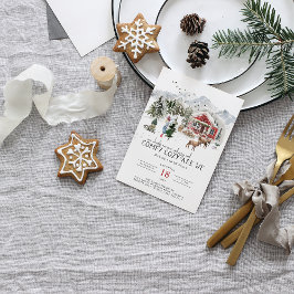 Invitación Comfy Cozy | Navidad Rústica y Boscosa