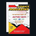 Invitación Comic Book Magazine Style Kids Birday Fiesta<br><div class="desc">Espero que te guste este diseño de historietas. Este conjunto de colecciones ofrece invitaciones y suministros para fiestas que coincidan.</div>