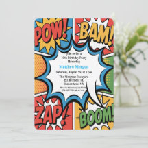 Comic Book Pop Art Boy Birthday Party White