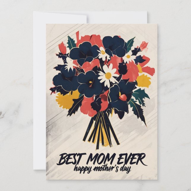 Invitación Comic Book Style Floral Bouquet Card Día de la Mad (Anverso)