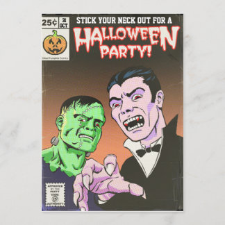Invitación cómica del fiesta de Halloween del