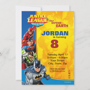 Invitación Comics de DC   Liga de la Justicia - Cumpleaños