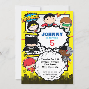 Invitación Comics de DC   Liga de la Justicia - Cumpleaños de