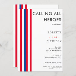 Invitación Comics en color inspiran fiesta de cumpleaños de S