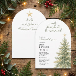 Invitación Comida Bebida Cena de Ensayo de Navidad del Arco d