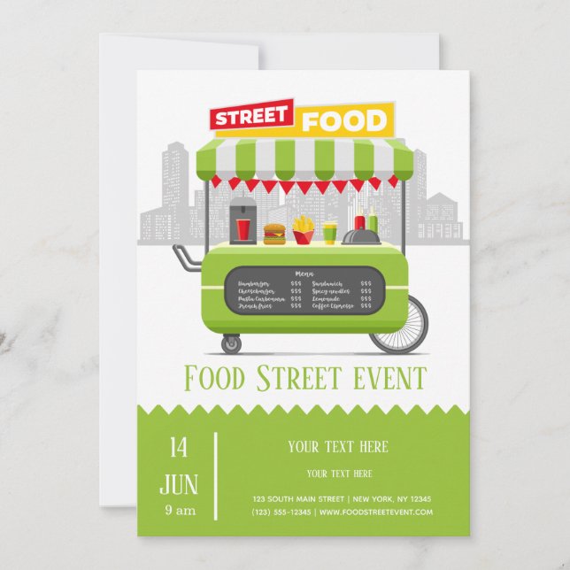 Invitación Comida callejera (Anverso)