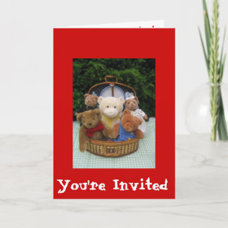Invitación Comida campestre del oso de peluche