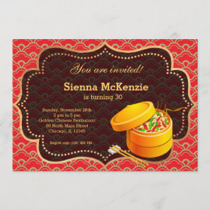 Invitación Comida china Fiesta de cumpleaños