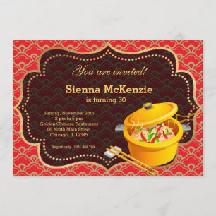 Invitación Comida china Fiesta de cumpleaños