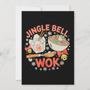 Invitación Comida China Jingle Bell Wok Navidad Xmas
