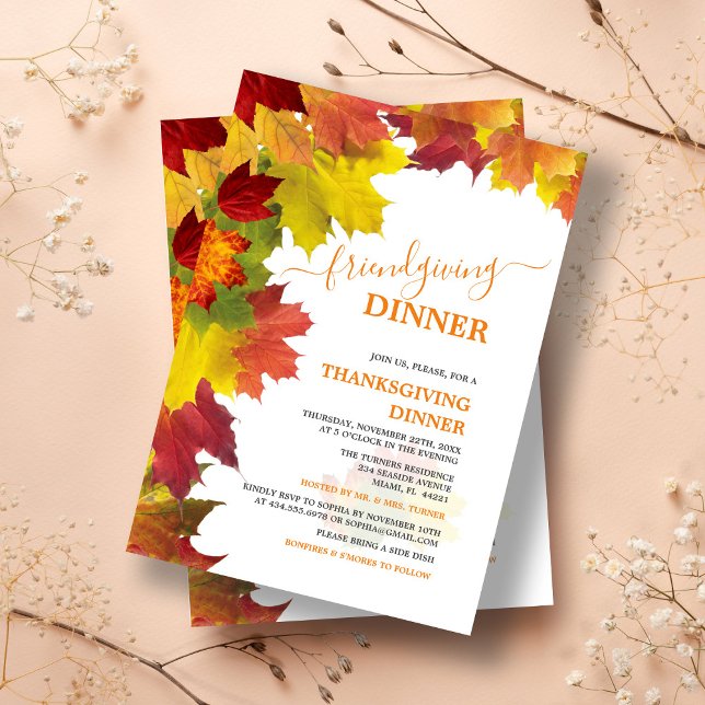 Invitación Comida Colorida Caída Gracias Cena Amigable (Subido por el creador)