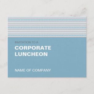 Invitación Comida Corporativa Fret Stripe Cornflower