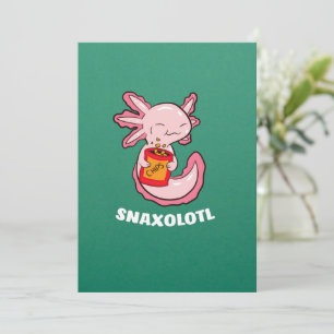 Invitación Comida Cute Axolotl Lover Snaxolotl Kawaii Axolotl