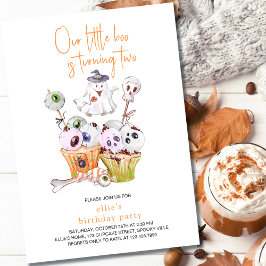 Invitación Comida de la fiesta de Little Boo Halloween 2º cum