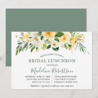 Comida de novia verde azulada floral amarillo colo
