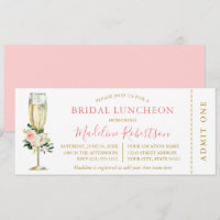 Comida de novias con boleto floral blanco rosado