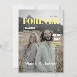 Invitación comida de un día de distancia pareja revista foto
