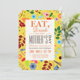Invitación Comida del Día de la Madre en la Moda de Boho mode