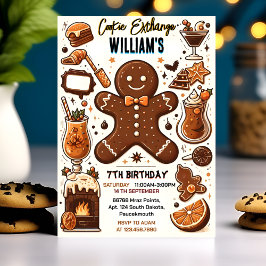 Invitación comida dulce lindo niños Cookie Exchange 7 cumplea