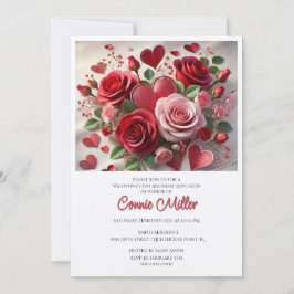 Invitación Comida elegante de cumpleaños de San Valentín