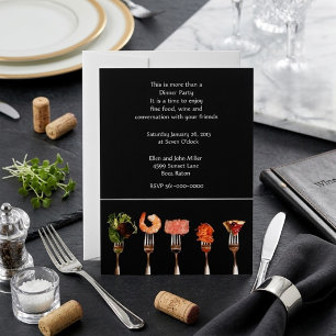 Invitación Comida Gourmet Moderna en Tenedores Cena