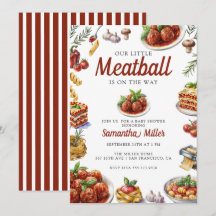 Comida italiana | Baby Shower acuarela