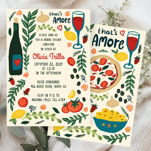 Invitación Comida Italiana That's Amore CHUCHA Bridal SHower