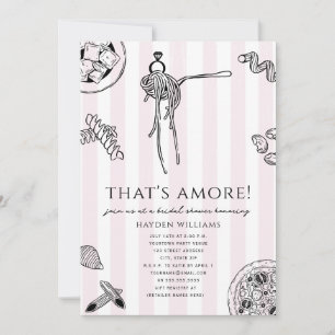 Invitación Comida Italiana That's Amore Despedida de Soltera 