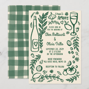 Invitación Comida Italiana That's Amore Feste de Boda Persona