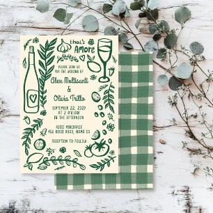 Invitación Comida Italiana That's Amore Feste de Boda Persona