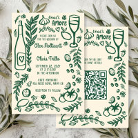 Comida Italiana That's Amore Fiesta de Boda QR Per