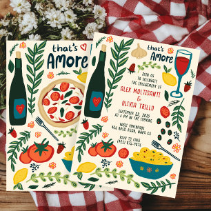 Invitación Comida Italiana That's Amore Fiesta de Compromiso 