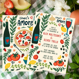 Invitación Comida Italiana That's Amore Fiesta de Compromiso 