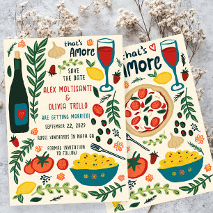 Invitación Comida Italiana That's Amore GUARDAR LA FECHA Comp