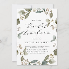 Invitación Comida nupcial de Eucalipto con color de agua