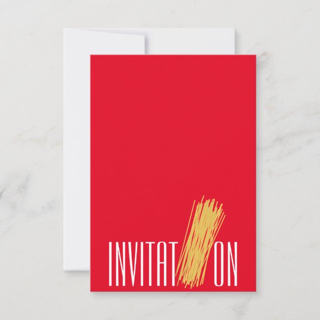 Invitación Comida orgánica Espaguhetti italiano (Anverso)