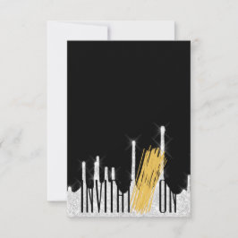 Invitación Comida Orgánica Italiana Spaghetti Blac