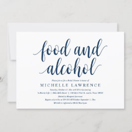 Invitación Comida y alcohol, celebración moderna de la ducha