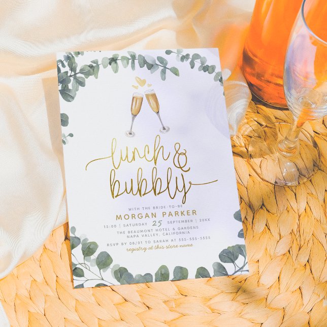 Invitación Comida y burbuja Eucalyptus Greenery Ducha de Novi (Subido por el creador)