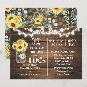 Invitación Comida y cervezas de girasoles antes de que lo hag