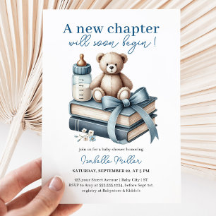Invitación Comienza el nuevo capítulo de Baby Shower de Blue