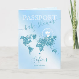 Invitación Comienza la aventura Baby Shower de Passport Trave