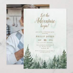 Invitación Comienza La Aventura Bosque Foto Jubilación