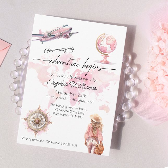 Invitación Comienza la aventura de viaje mundial del fiesta d (Subido por el creador)