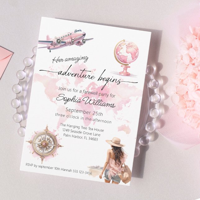 Invitación Comienza la aventura de viaje mundial del fiesta d (Subido por el creador)