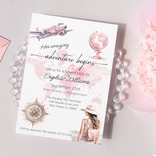 Invitación Comienza la aventura de viaje mundial del fiesta d (Subido por el creador)