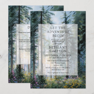 Invitación Comienza la aventura del bosque floral código QR B